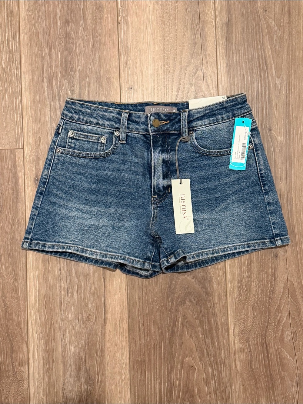 Just USA Classic Mid Wash High-Rise Denim Shorts